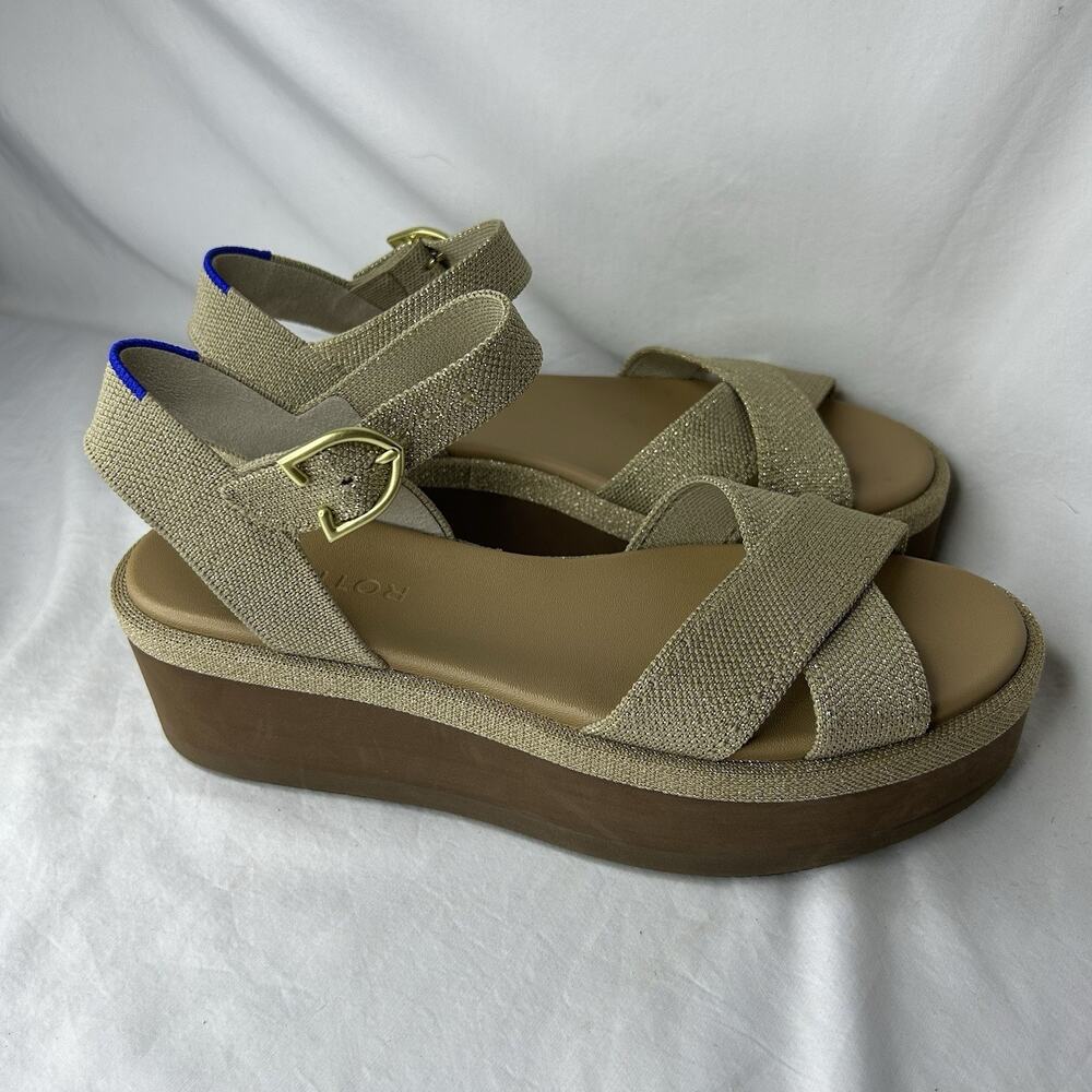 Rothy’s Criss-Cross Platform Ankle Strap Platform Wedge Sandals Women’s 7.5